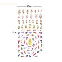 1 Sheet Dreamcatcher, Feather & Floral Nail Art 3D Nail Stickers