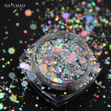 Nail Art Glitter Mix Hexagon Acrylic Glitter Nail Sequins With Holographic Nail Art Decorations