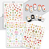 A Selection Of Christmas 3D Nail Art Stickers