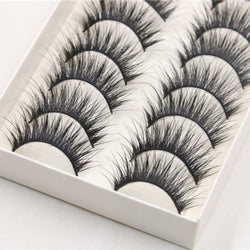 A 10 Pair Pack Of Long, Thick, Black Party False Eyelashes